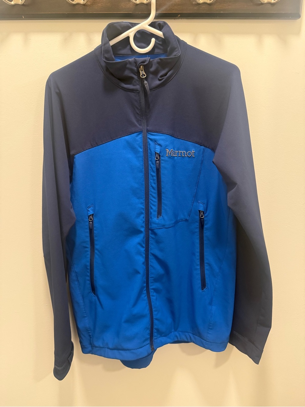 Marmot Two-Tone Navy and Bright Blue Softshell Jacket
